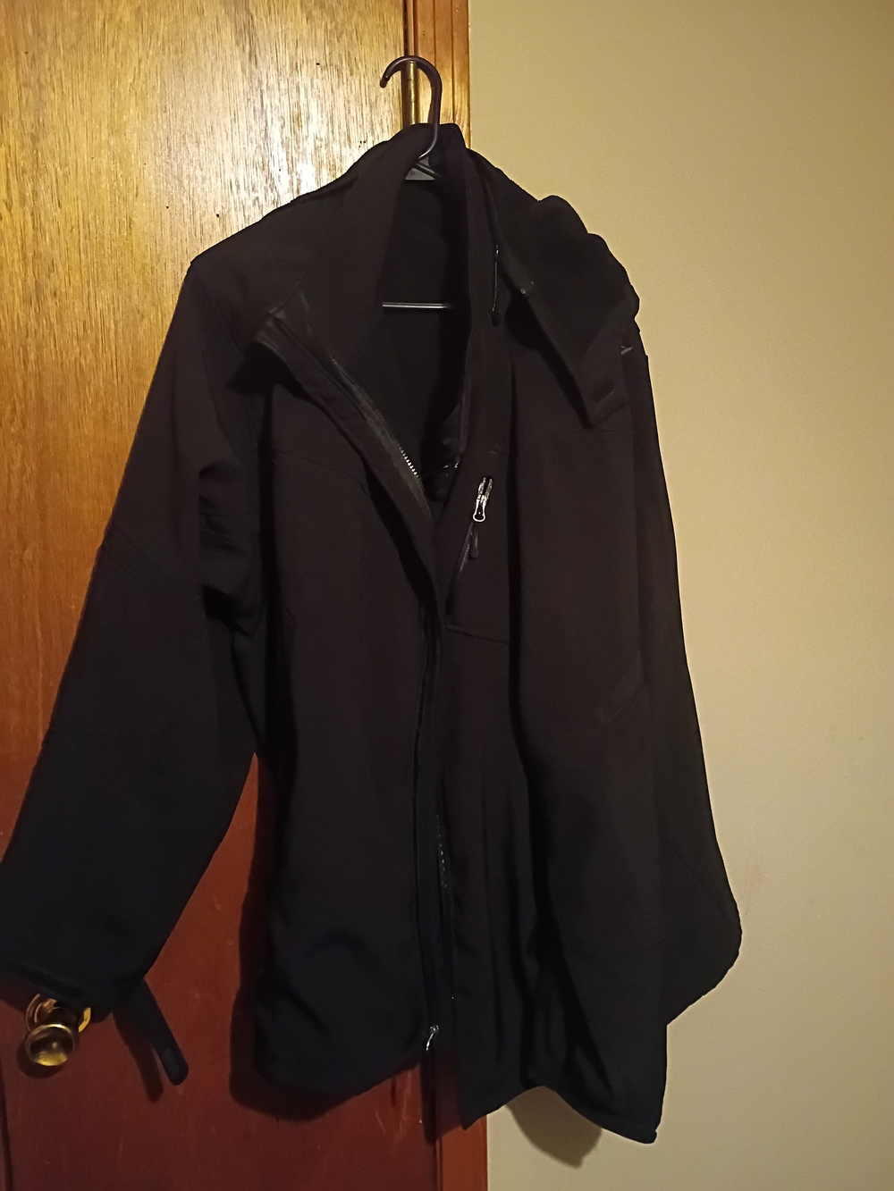 CB casual Men's Black Windbreaker Jacket with Hood